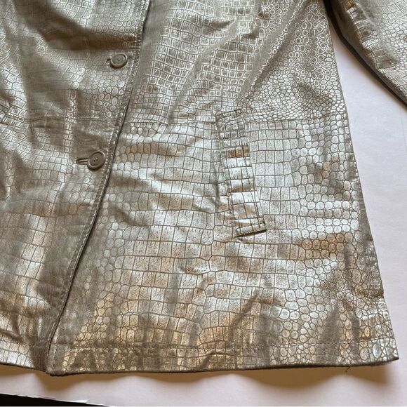 Irvine Park Women's Leather Coat Textured Cream Color Size Large - Picture 9 of 10